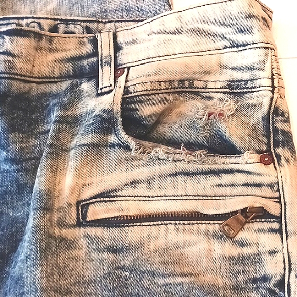 ROCKSTAR Acid Wash Distressed Men's Blue Jeans Size 42 - Picture 9 of 15